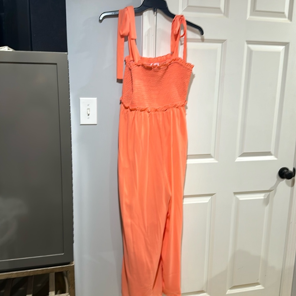 Pink Lily coral pant jumpsuit size xl